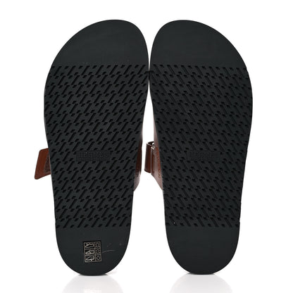 Hermes Calfskin Womens Chypre Sandals 41 Gold 5 of 9