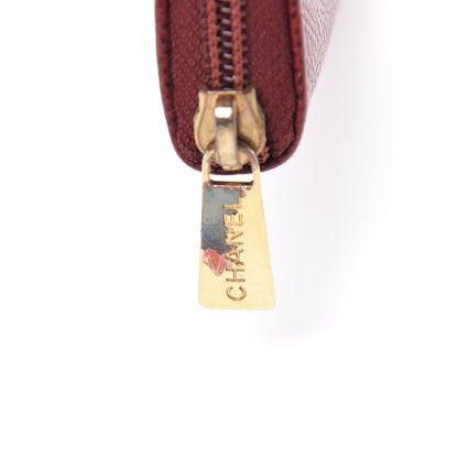Chanel Caviar Large Timeless CC Zip Around Wallet Burgundy 14 of 15