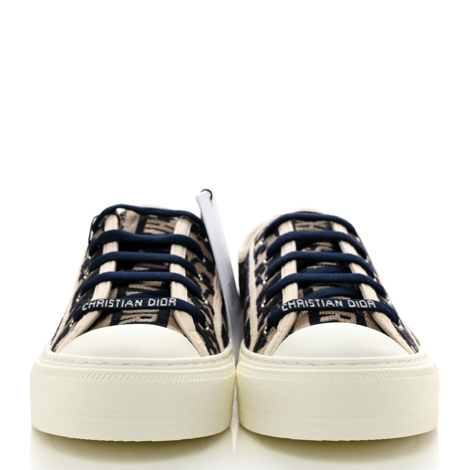 Christian Dior Canvas Oblique Walk'N'Dior Low Top Sneakers 36.5 Deep Blue 2 of 9