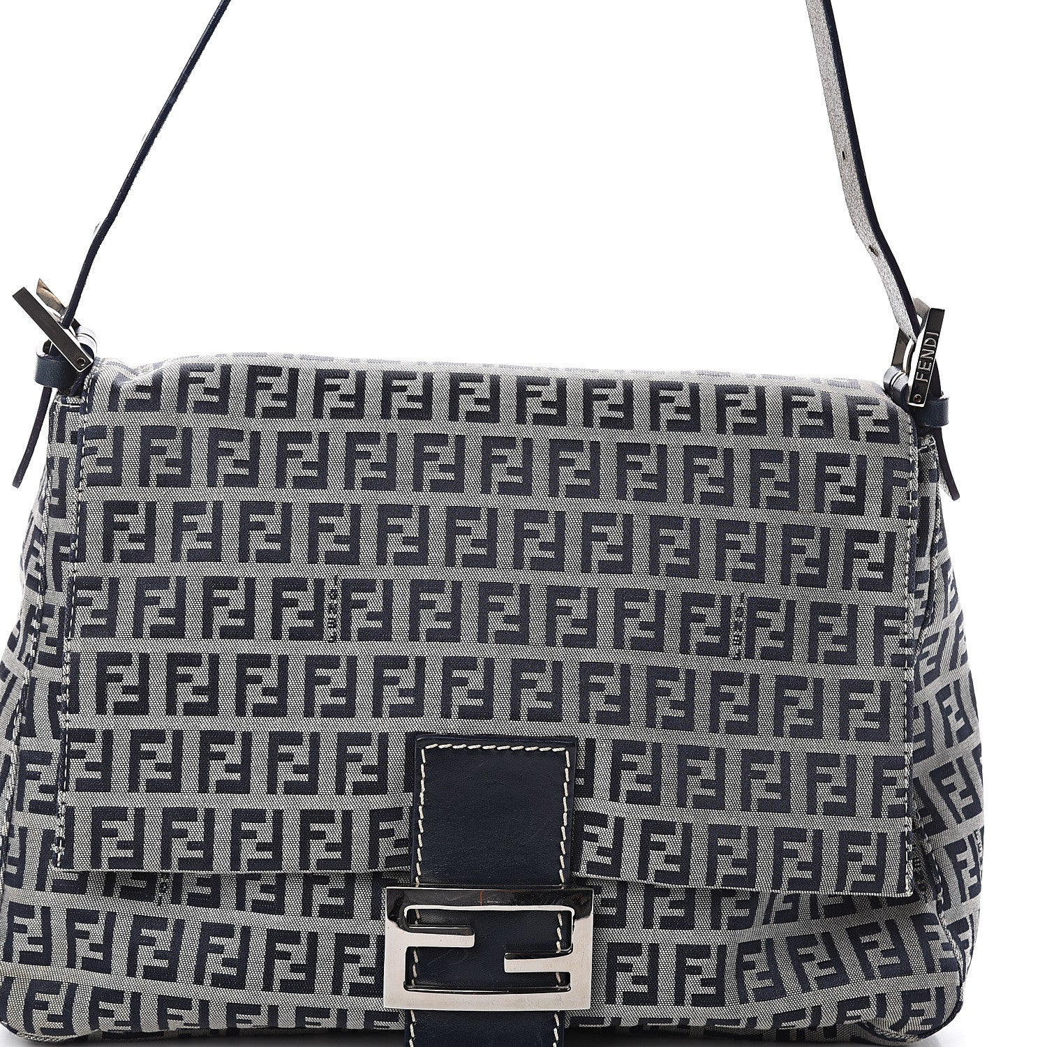 Fendi Zucchino Mama Baguette Navy 6 of 8