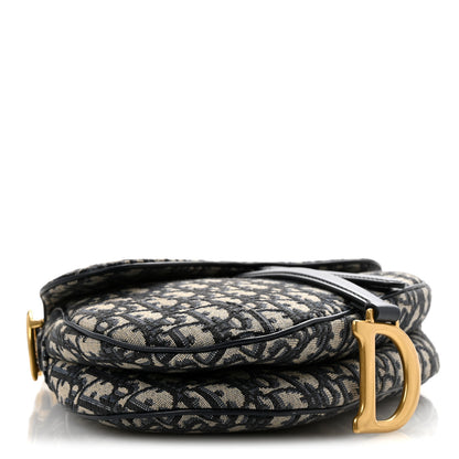 Christian Dior Oblique Saddle Bag With Strap Blue 4 of 12