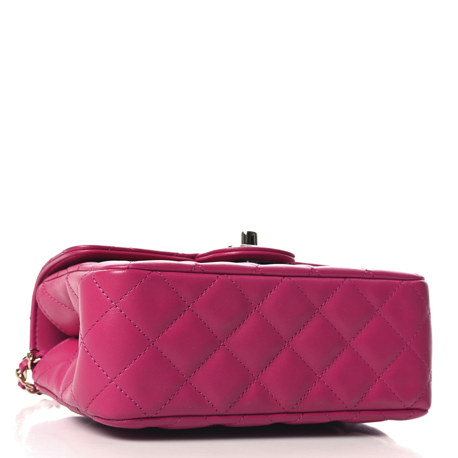 Chanel Lambskin Quilted Mini Crystal Top Handle Rectangular Flap Dark Pink 4 of 10