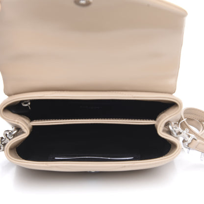 Saint Laurent Calfskin Y Quilted Monogram Toy Loulou Crossbody Bag Dark Beige 5 of 9