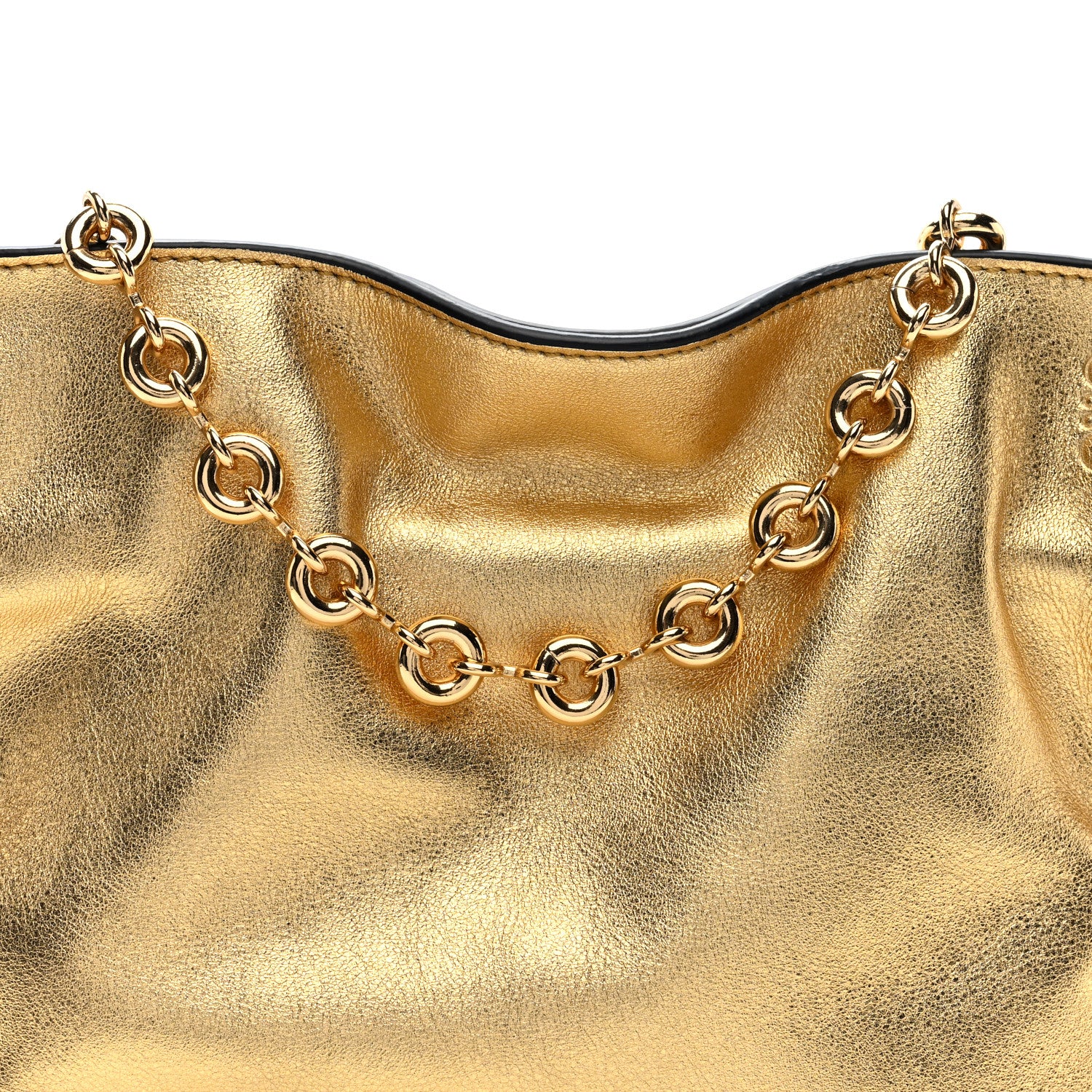 Loewe Metallic Calfskin Mini Chain Flamenco Knot Clutch Gold 7 of 9