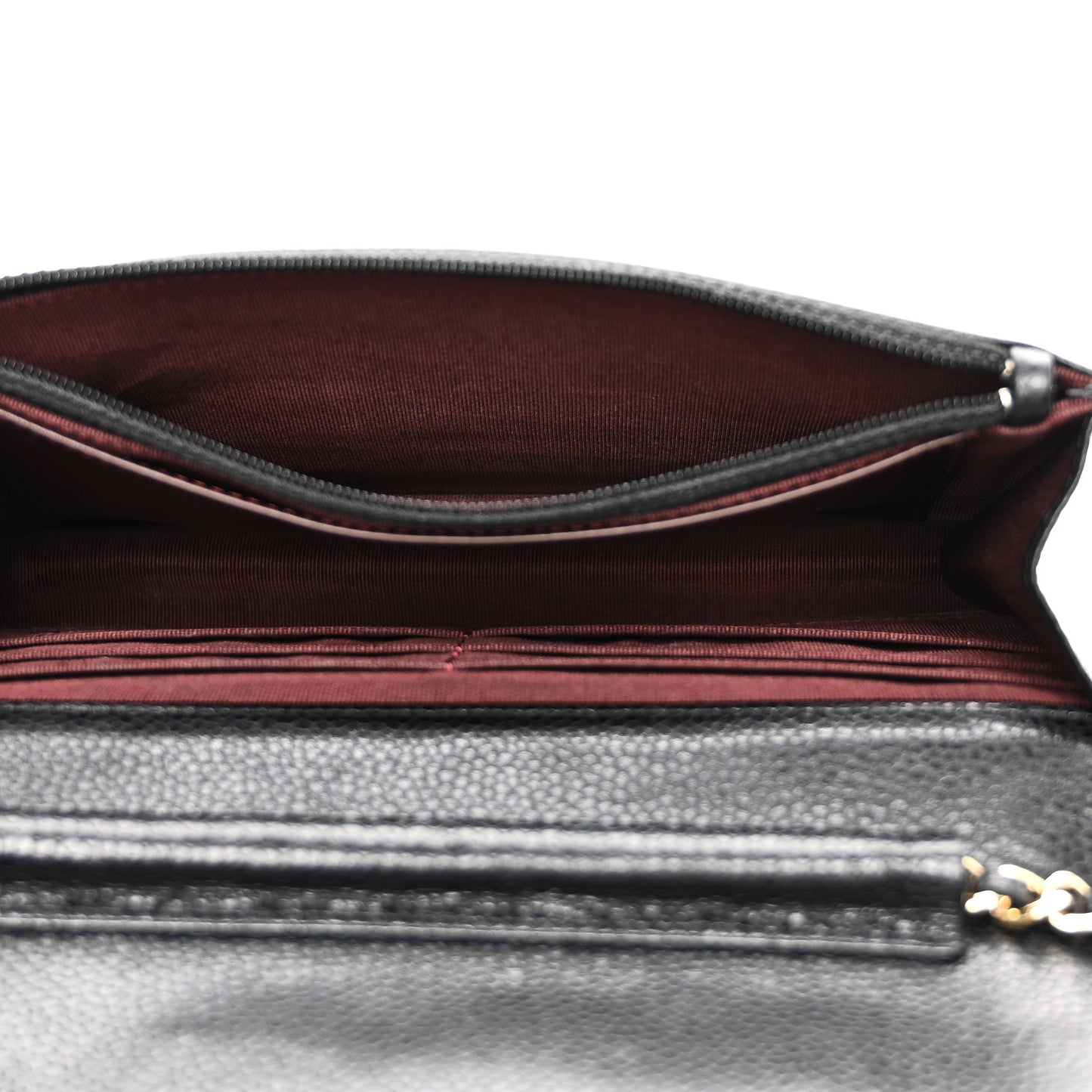Caviar Quilted Wallet on Chain WOC Black