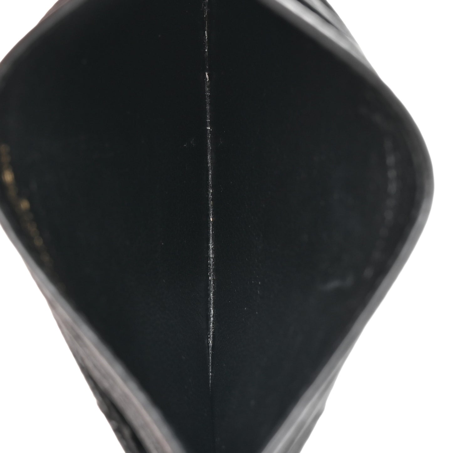 Grain De Poudre Matelasse Chevron Monogram Credit Card Case Black