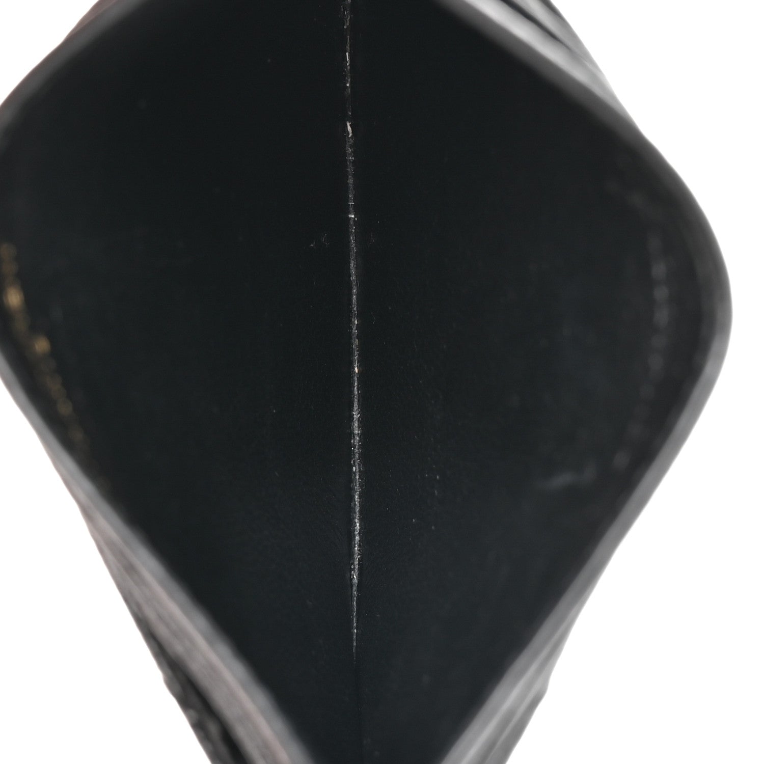 Saint Laurent Grain De Poudre Matelasse Chevron Monogram Credit Card Case Black 5 of 10