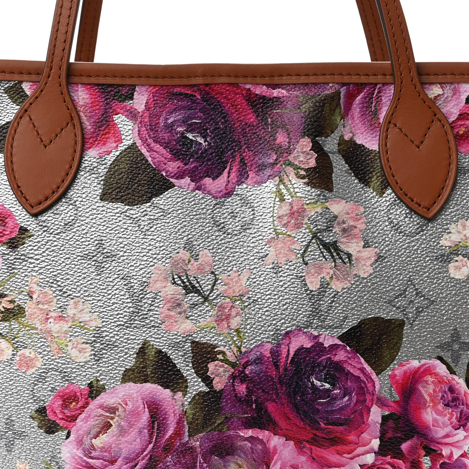 Louis Vuitton Metallic Monogram LV Garden Neverfull MM Silver 8 of 11