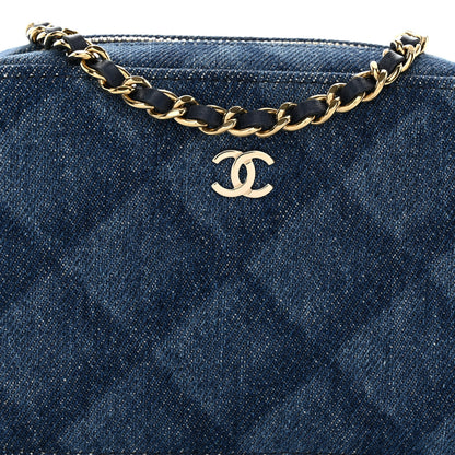 Chanel Printed Denim CC Camera Case Blue 8 of 10