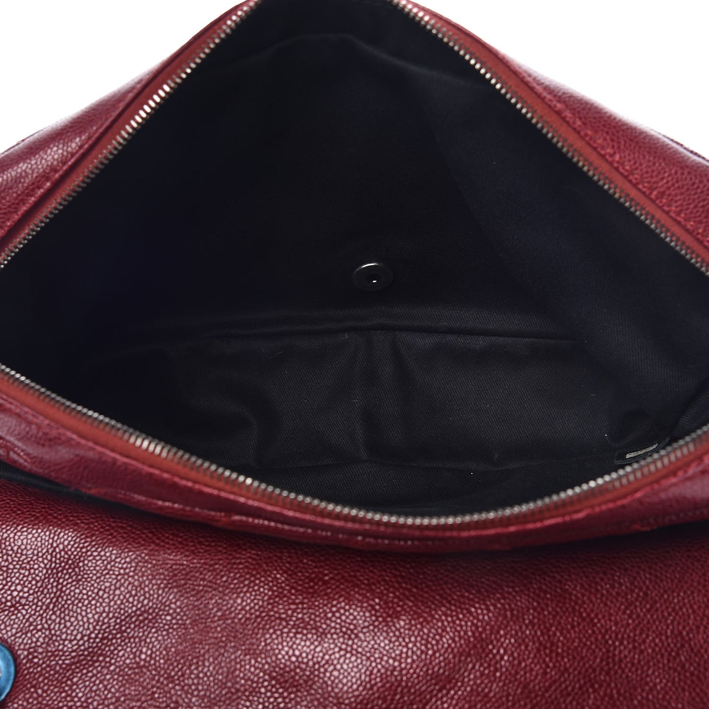 Iridescent Caviar Quilted Large Chic Flap Red