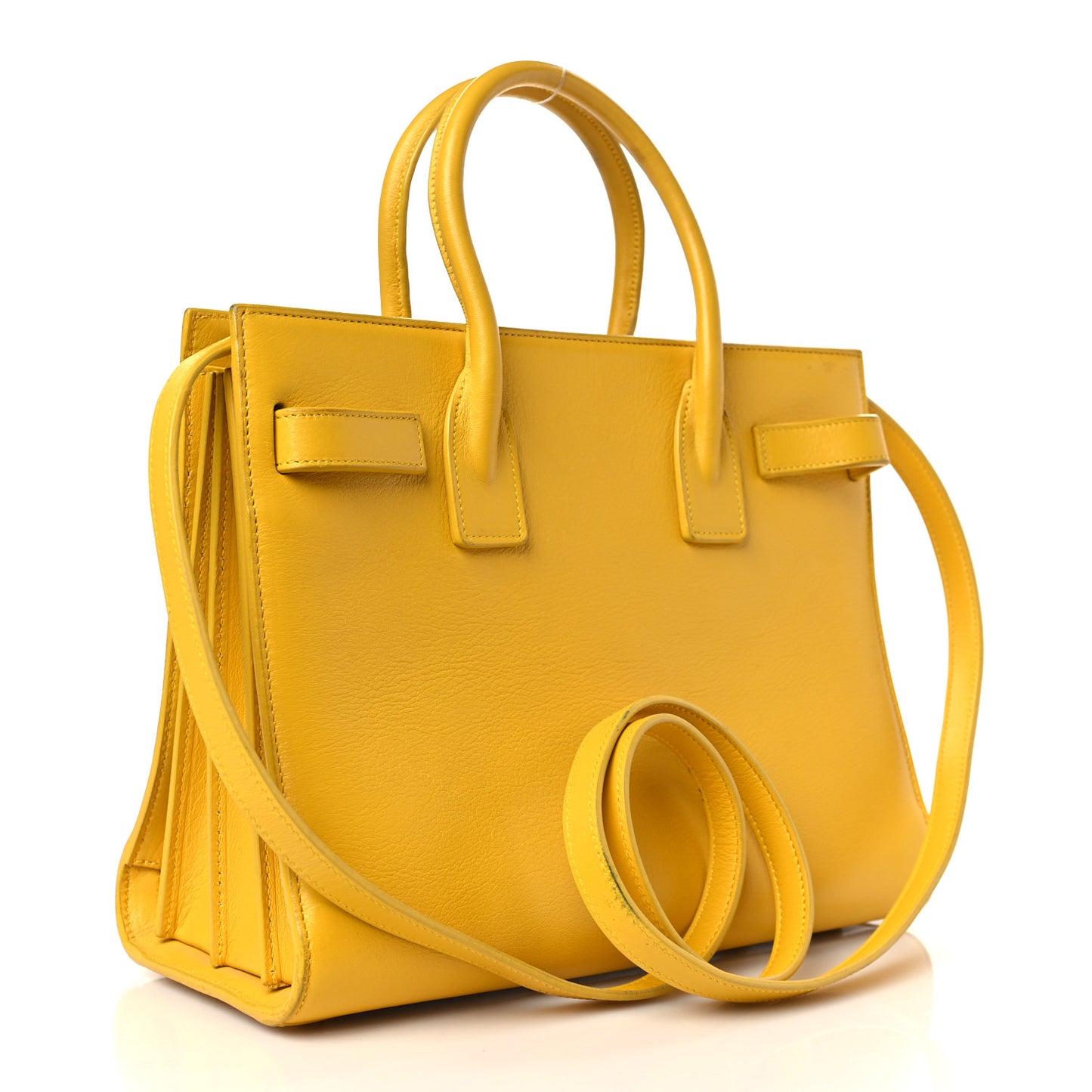 Grained Calfskin Baby Sac De Jour Yellow