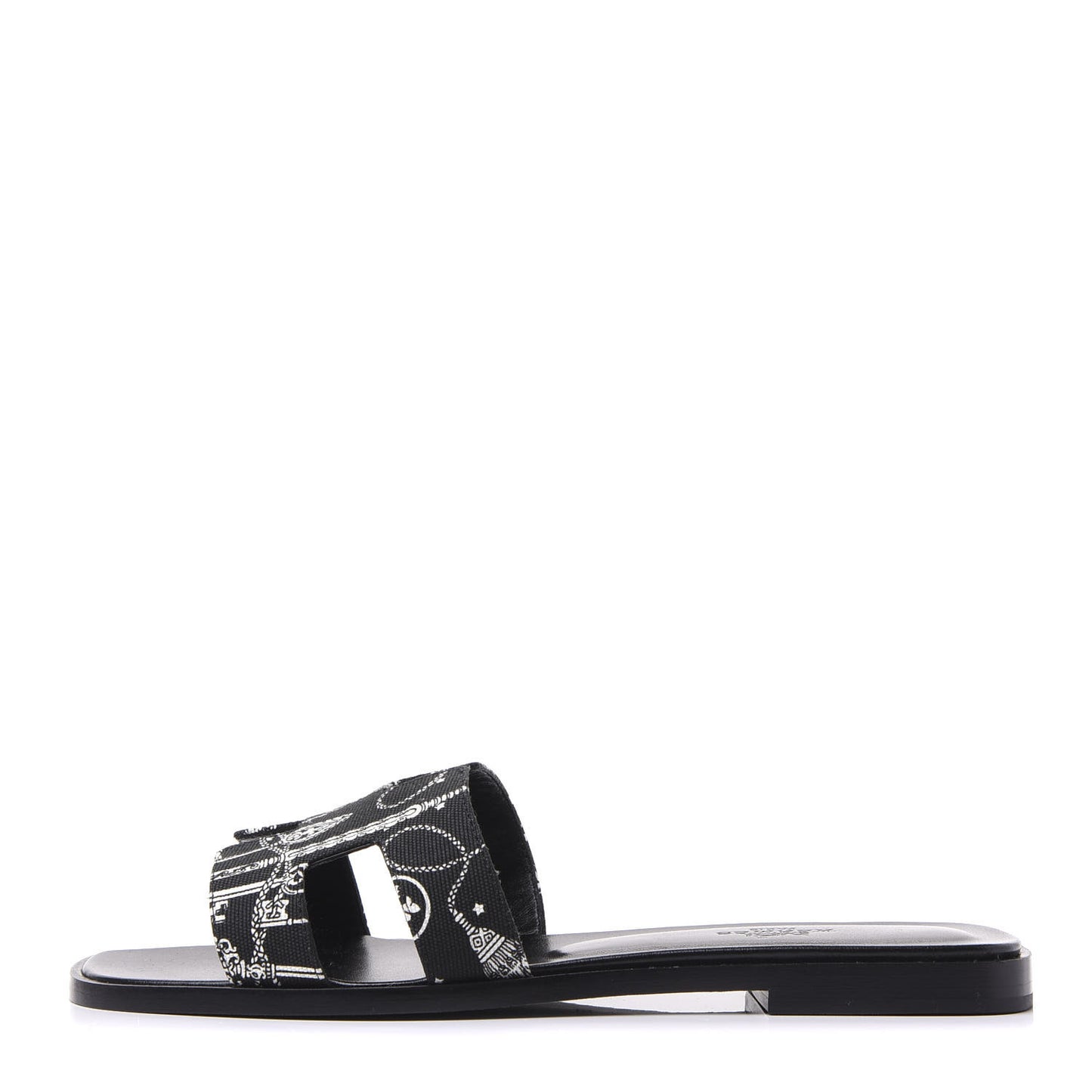 Cotton Canvas Printed Les Cles Bandana Oran Sandals 37 Black