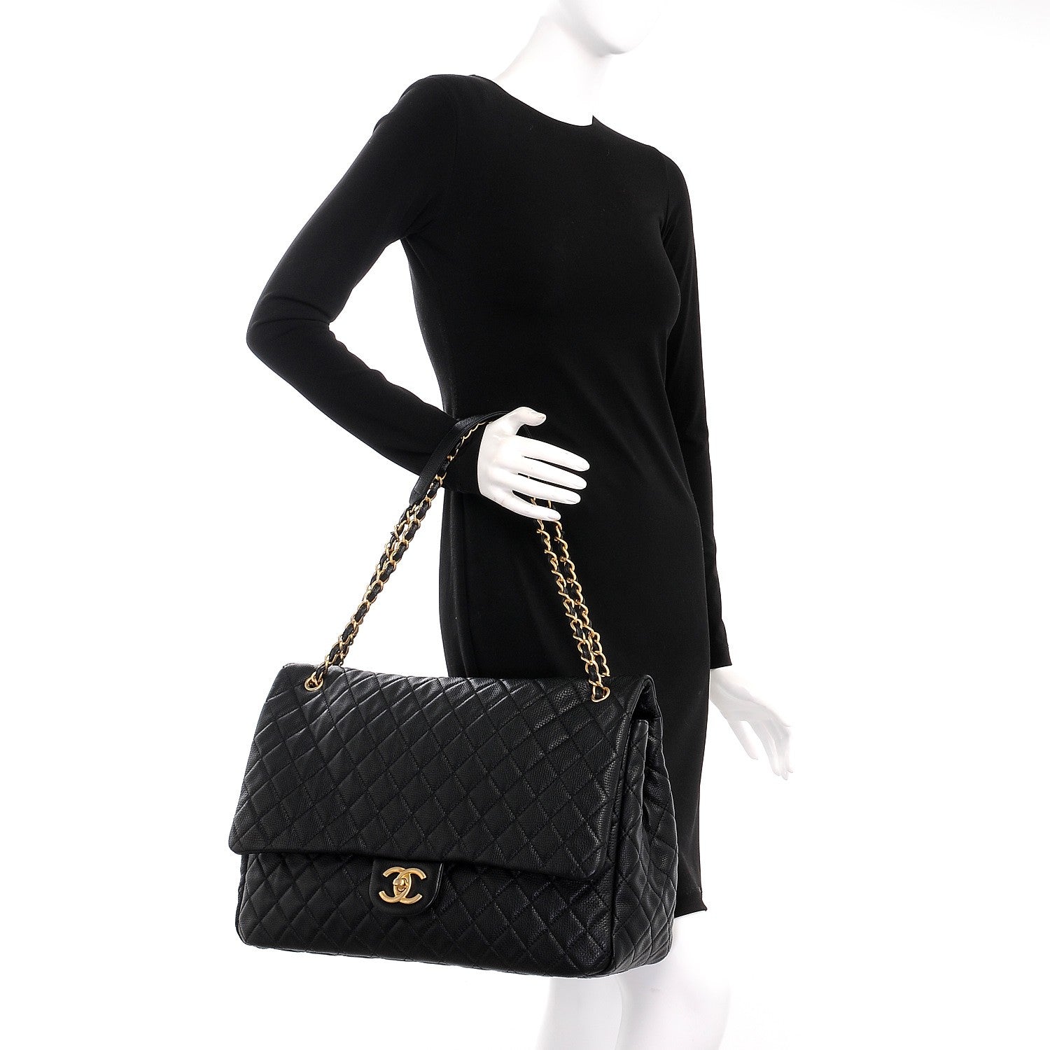 Chanel Calfskin Quilted XXL Travel Flap Bag Black 3 of 8