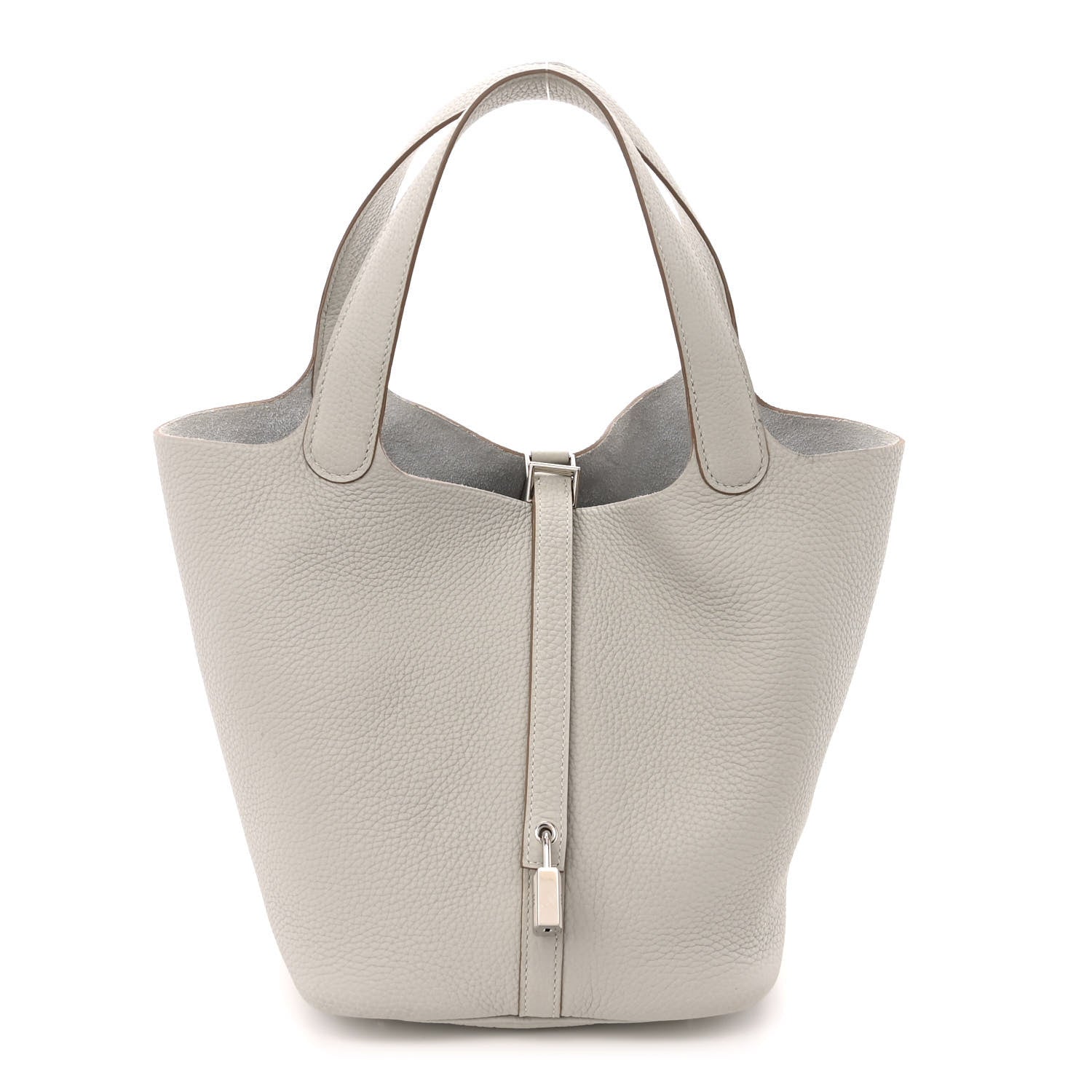 Hermes Taurillon Clemence Picotin Lock 22 MM Gris Perle 1 of 12