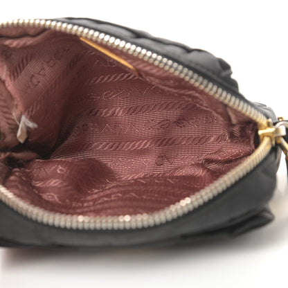 Prada Tessuto Nylon Bow Key Pouch Black 5 of 8