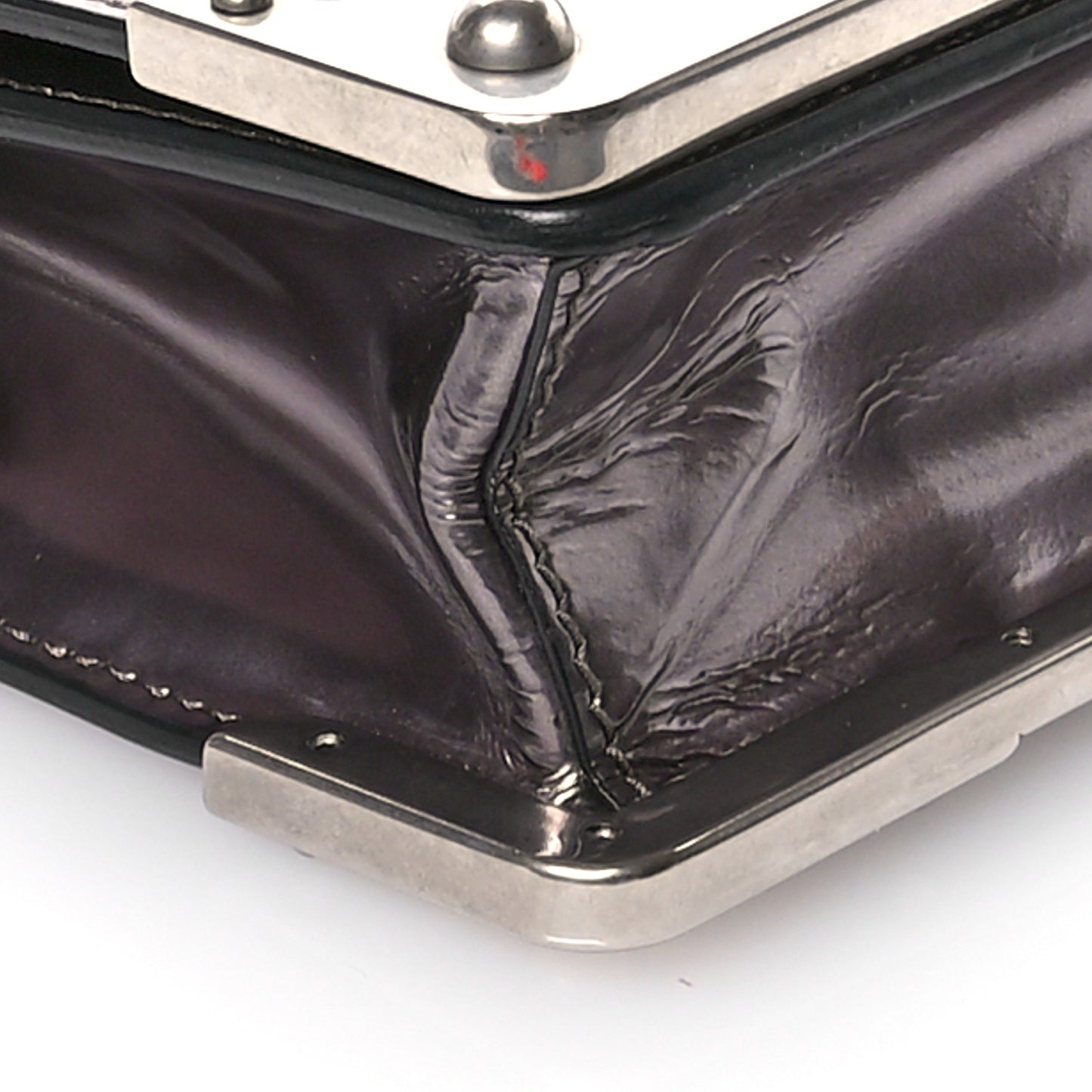 Metallic Vitello Saffiano Cahier Bag Ferro Black