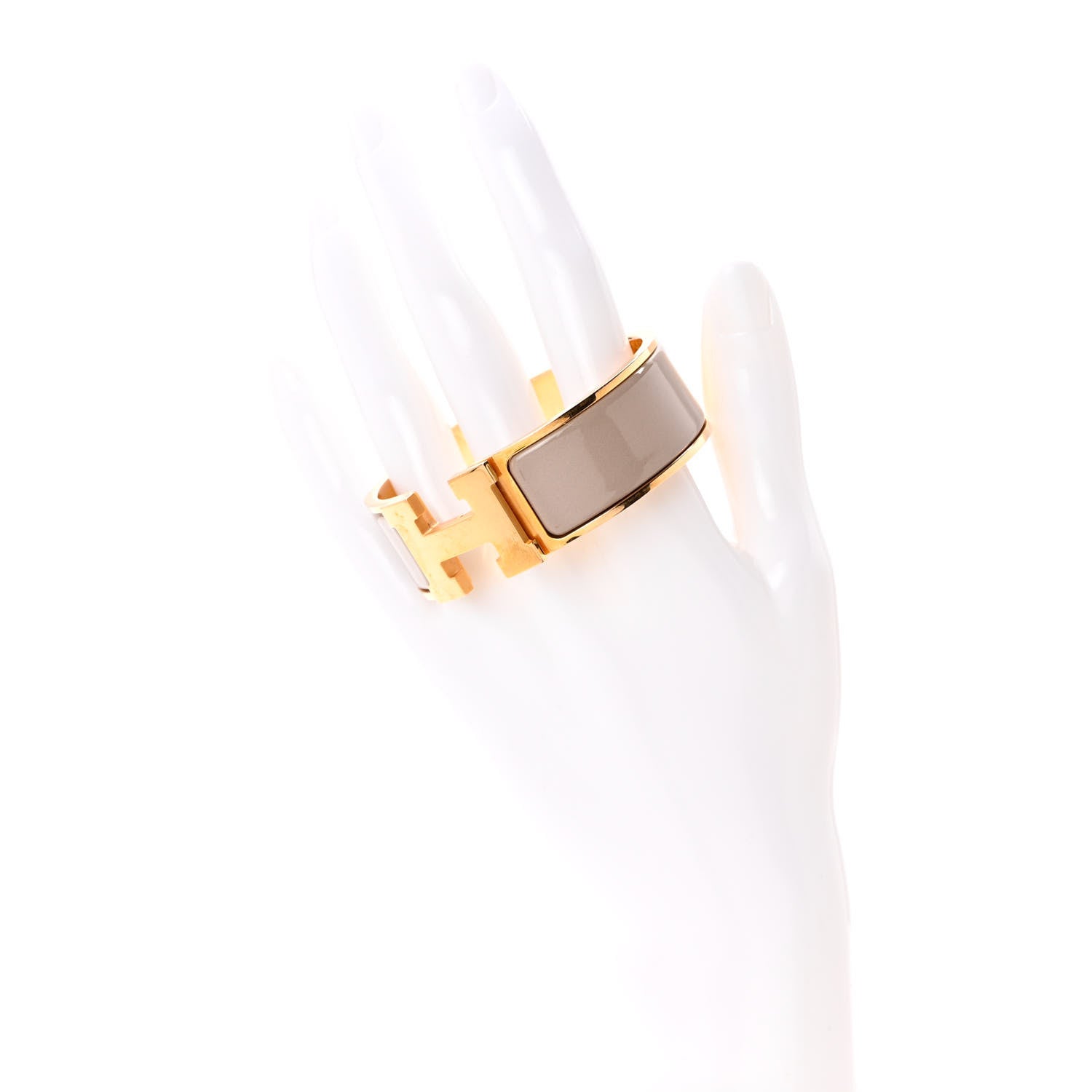 Hermes Enamel Wide Clic Clac H Bracelet GM Marron Glace 2 of 8