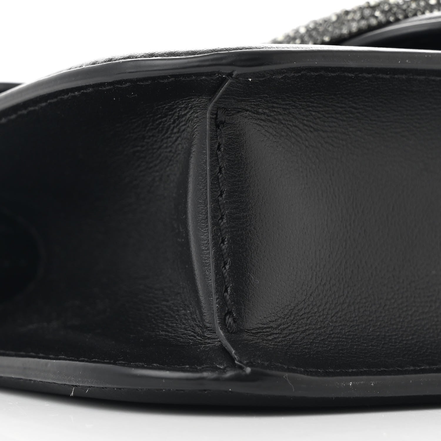 Valentino Garavani Calfskin Crystal Vlogo Small Loco Shoulder Bag Black 9 of 12