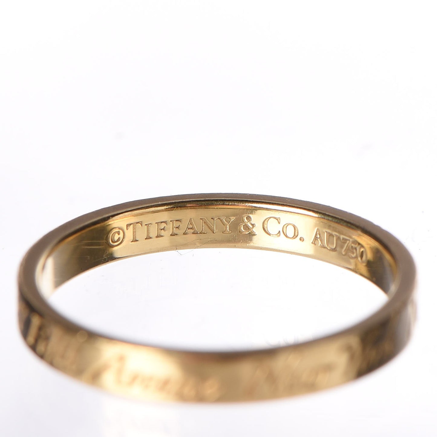 18K Yellow Gold Notes Fifth Avenue New York Ring 56 7.5