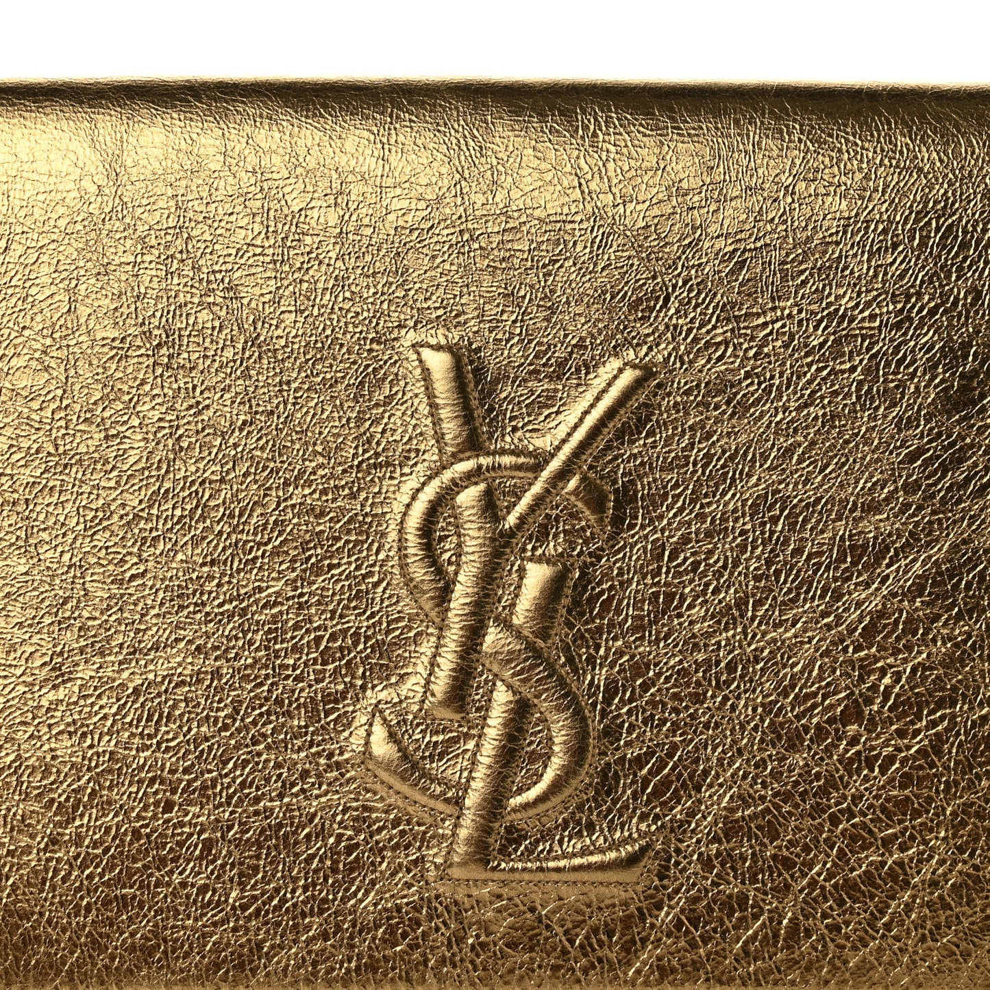 Metallic Calfskin Monogram Large Belle De Jour Clutch Gold