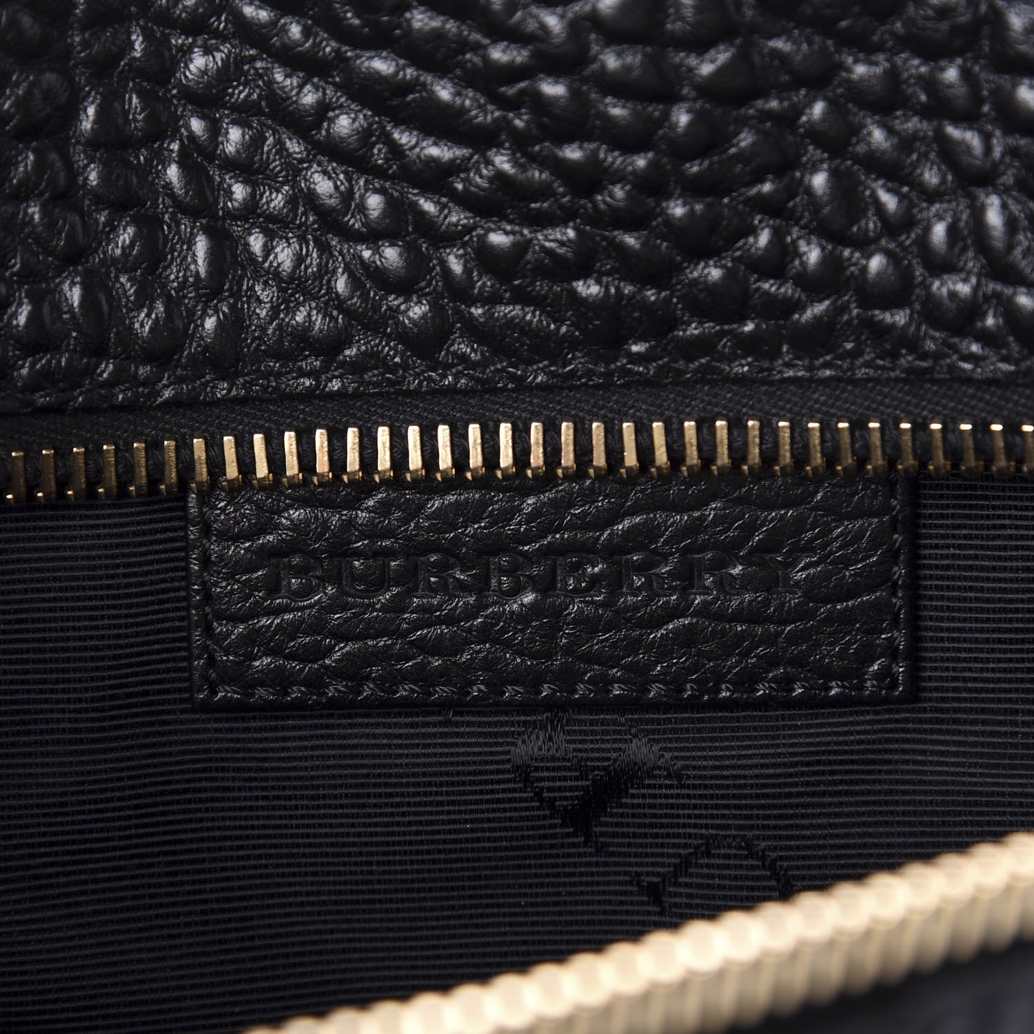 Burberry Signature Grain Calfskin Check Embossed Medium Balmoral Clutch Bag Black 8 of 9