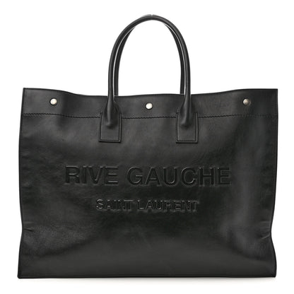 Saint Laurent Vitello Rive Gauche Large Tote Black 1 of 8