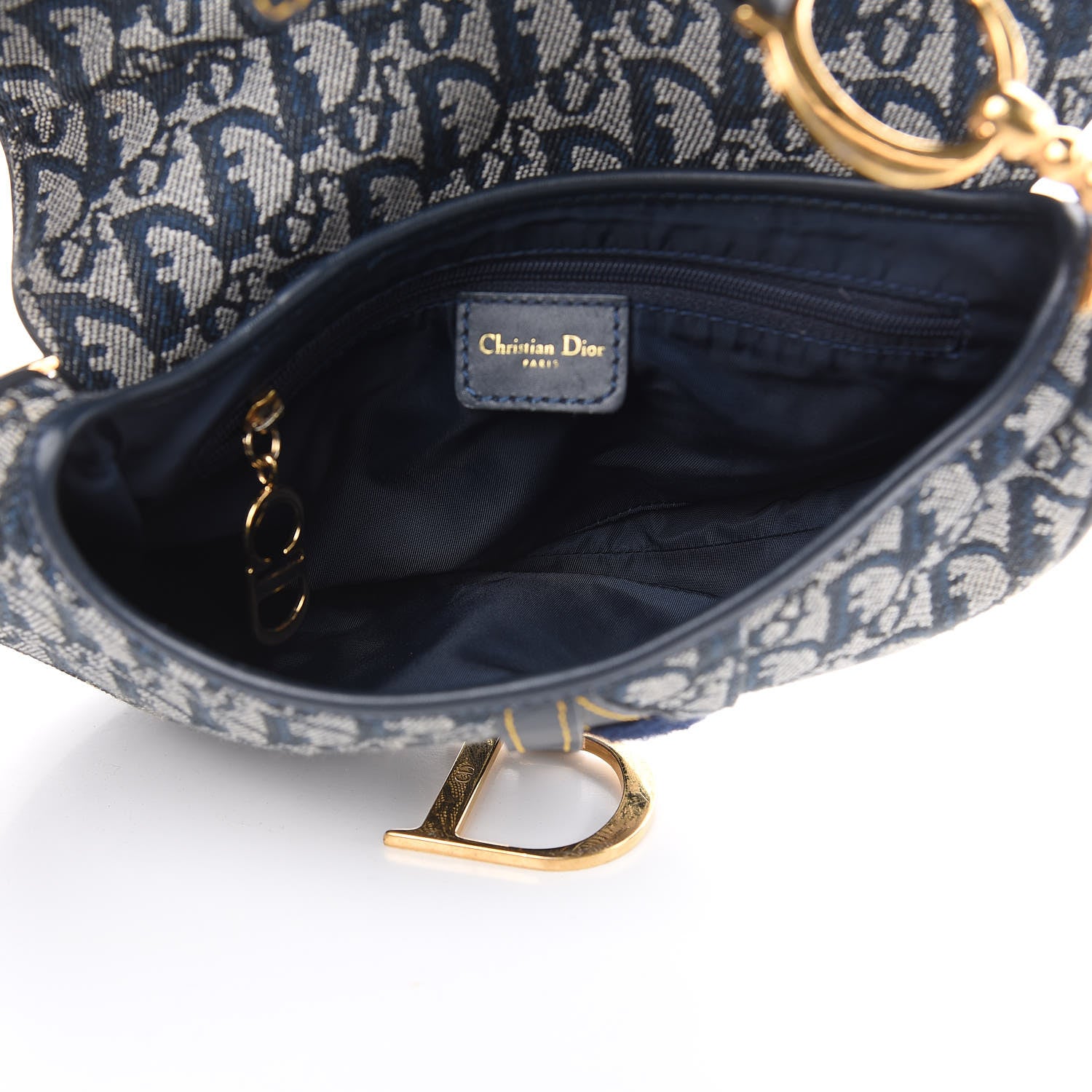 Christian Dior Monogram Saddle Bag Blue 5 of 12