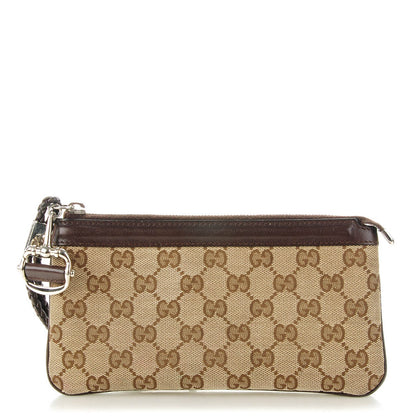 Gucci Monogram Horsebit Wristlet Brown 1 of 7
