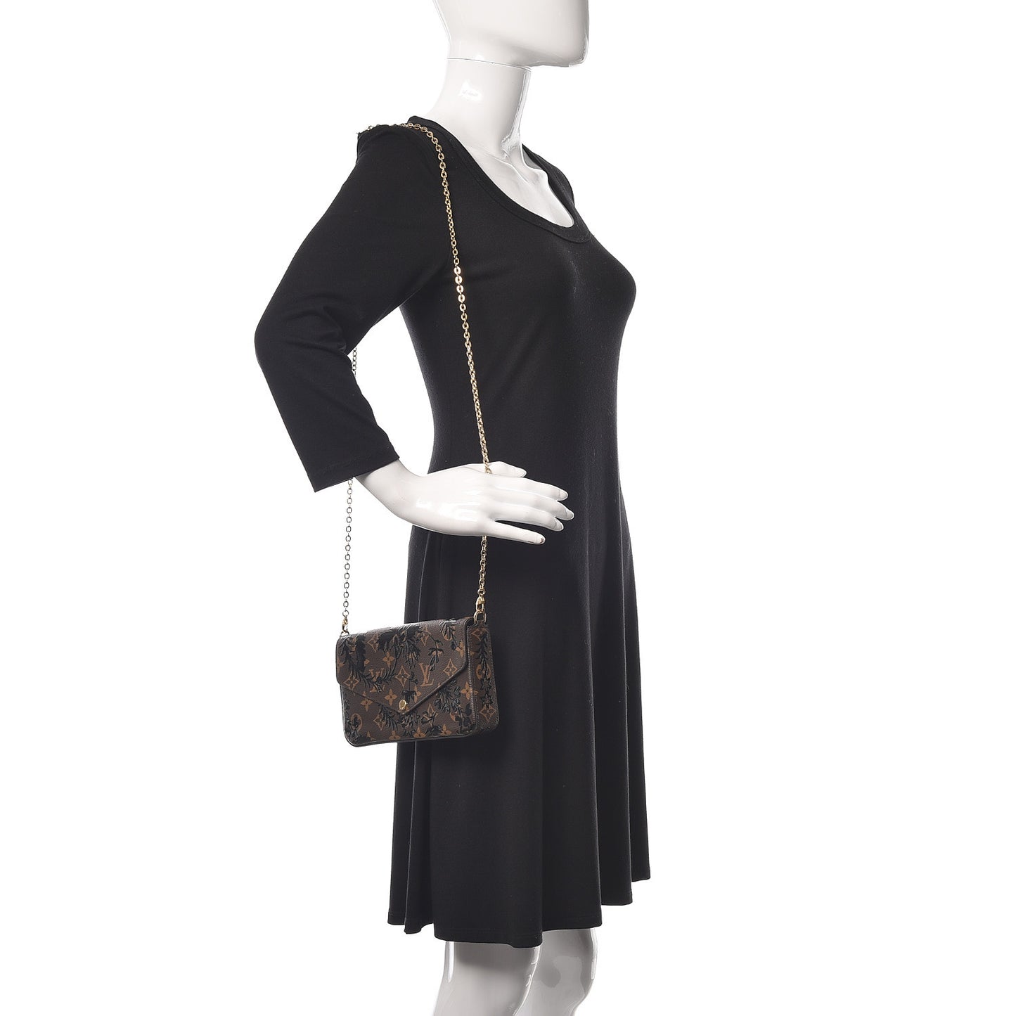 Monogram Blossom Pochette Felicie Chain Wallet Black
