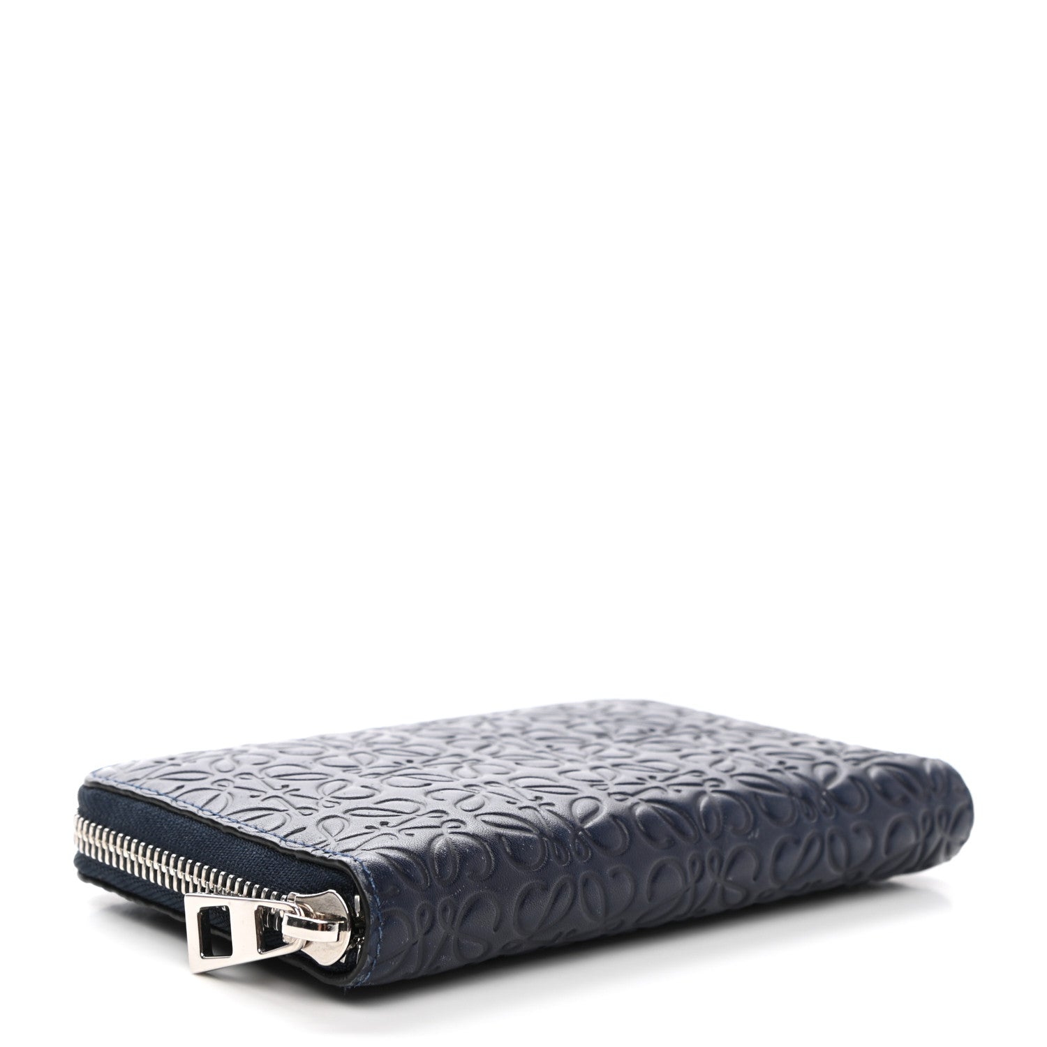 Loewe Calfskin Embossed Repeat Medium Zip Wallet Navy 4 of 8