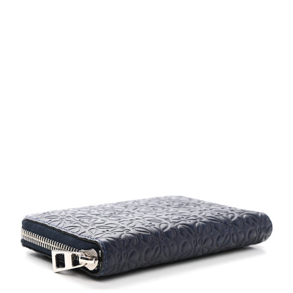 Loewe Calfskin Embossed Repeat Medium Zip Wallet Navy 4 of 8