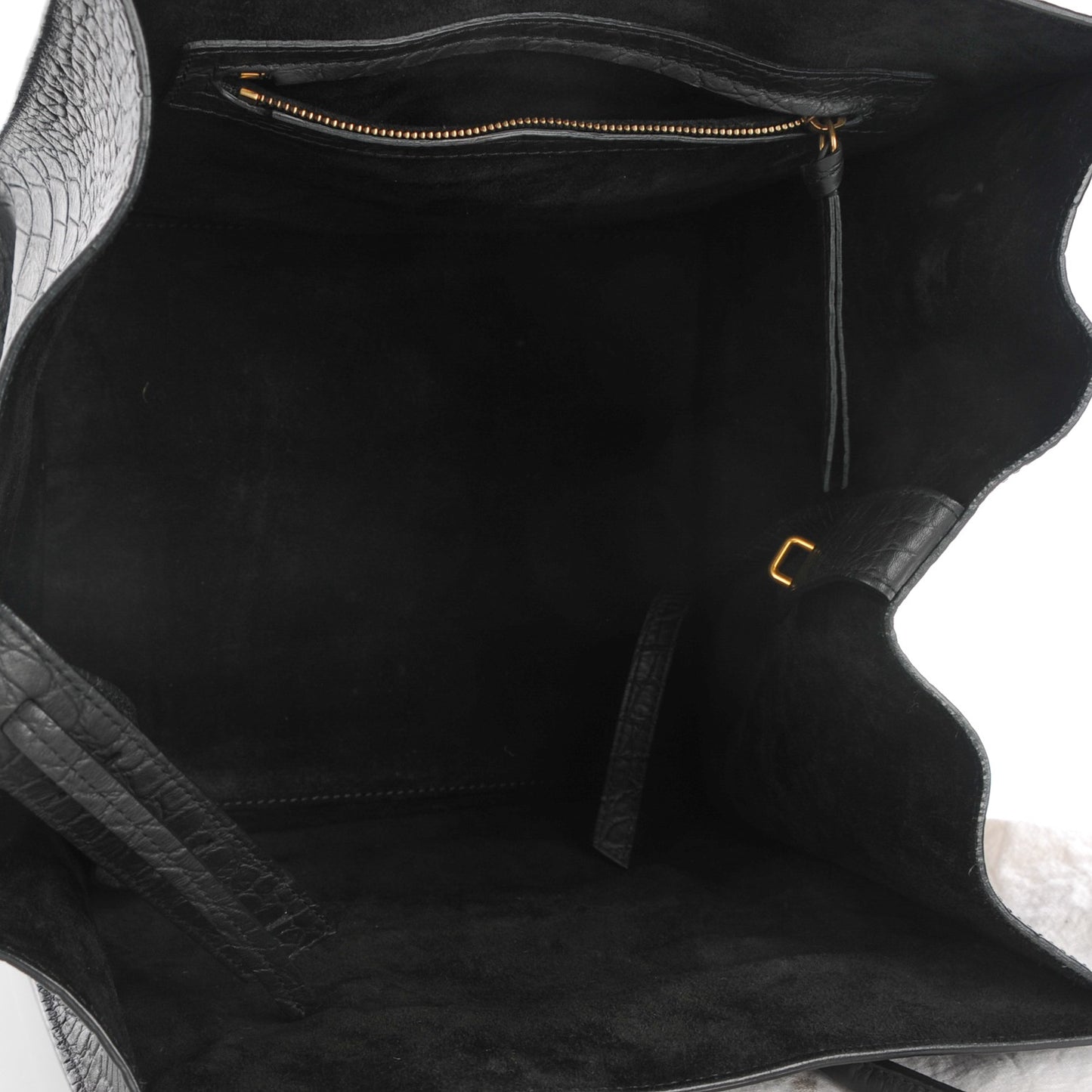 Crocodile Embossed Calfskin Medium Phantom Luggage Black