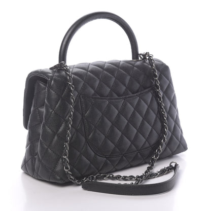 Chanel Caviar Quilted Small Coco Handle Flap Black 3 of 11