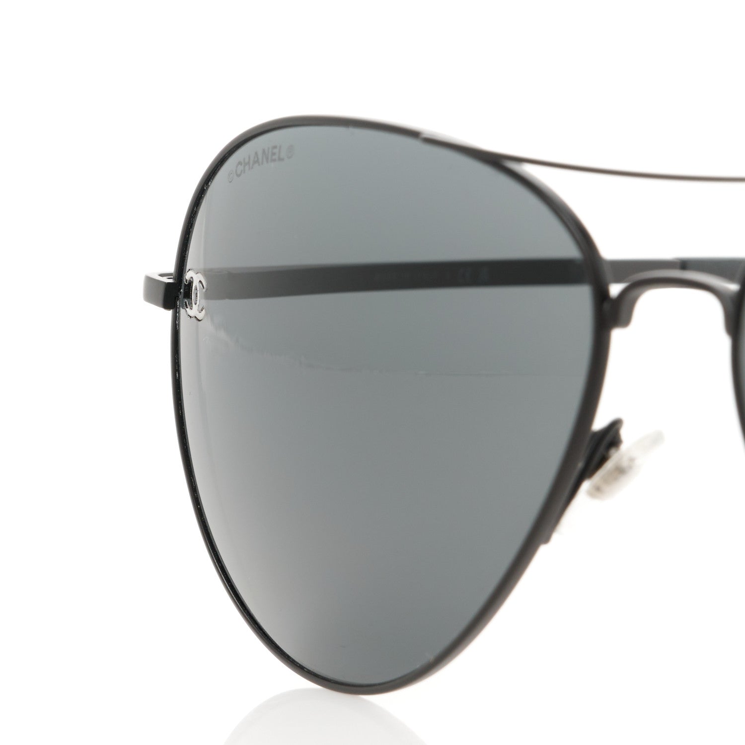 Chanel Aviator CC Sunglasses 4189-T-Q Black 7 of 8