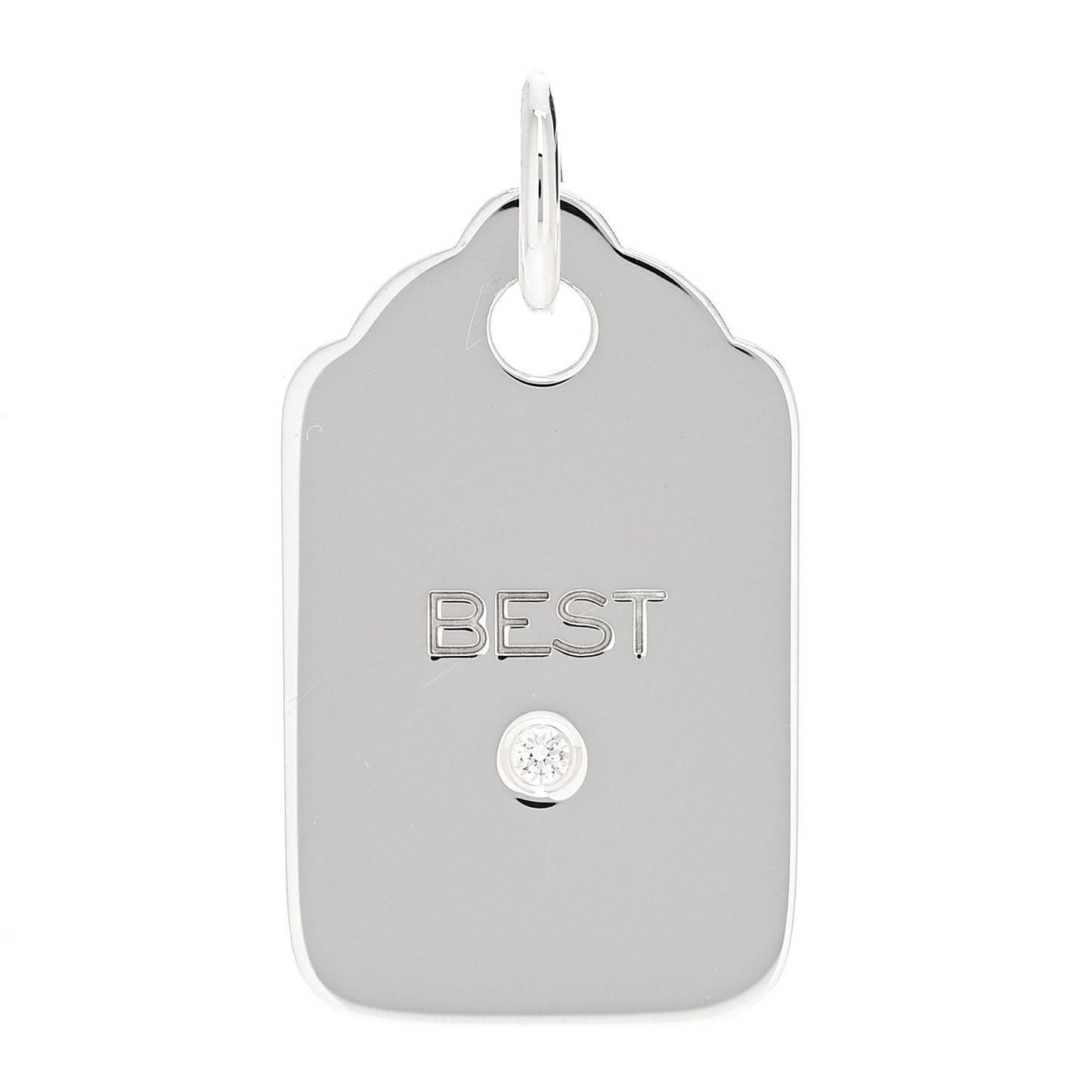 Sterling Silver Diamond Best Logo Charm