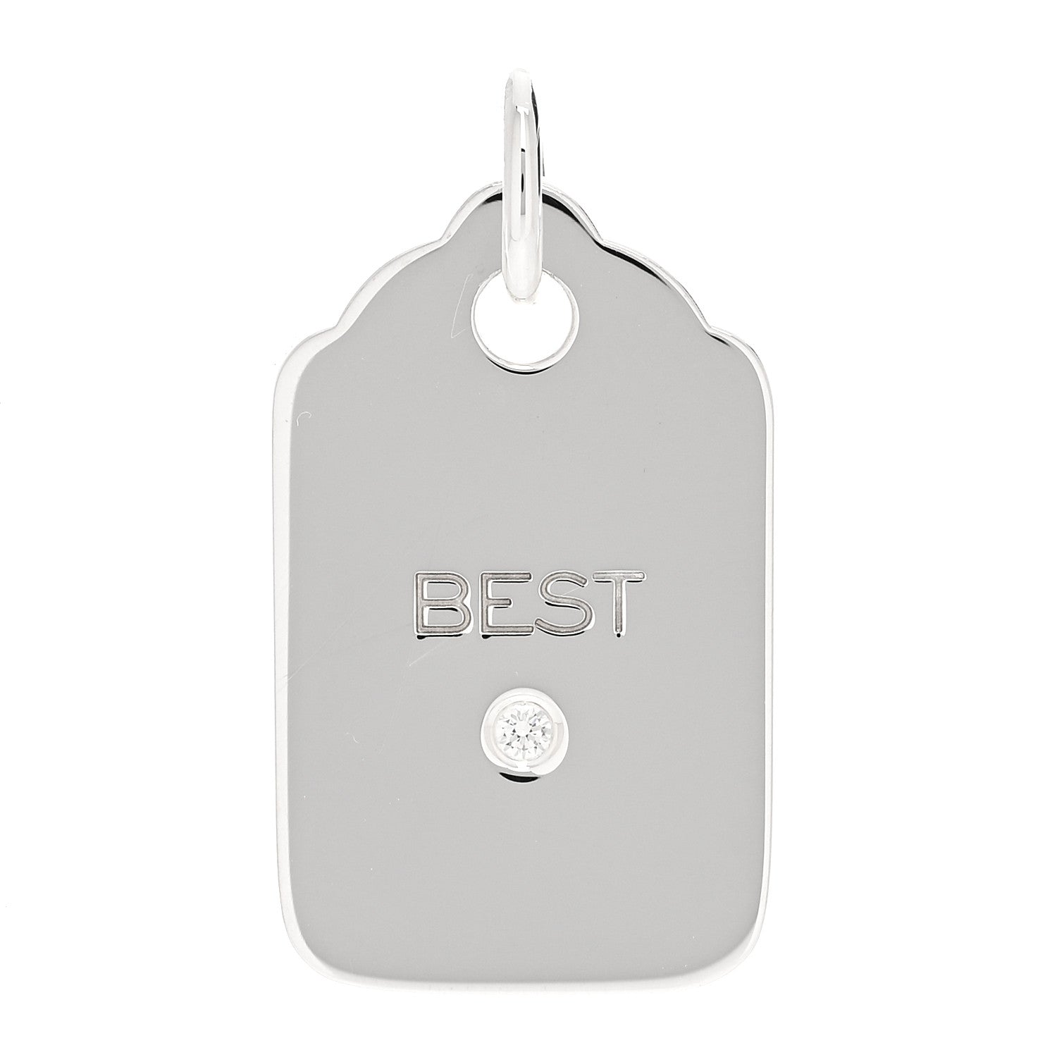 Tiffany Sterling Silver Diamond Best Logo Charm 1 of 4