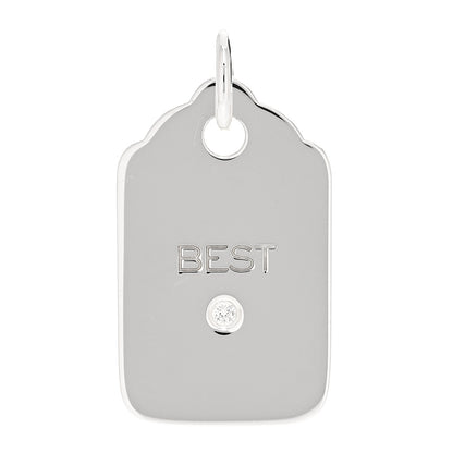 Tiffany Sterling Silver Diamond Best Logo Charm 1 of 4