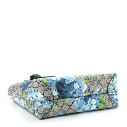 Gucci GG Supreme Monogram Blooms Small Reversible Tote Beige Blue Navy 5 of 10