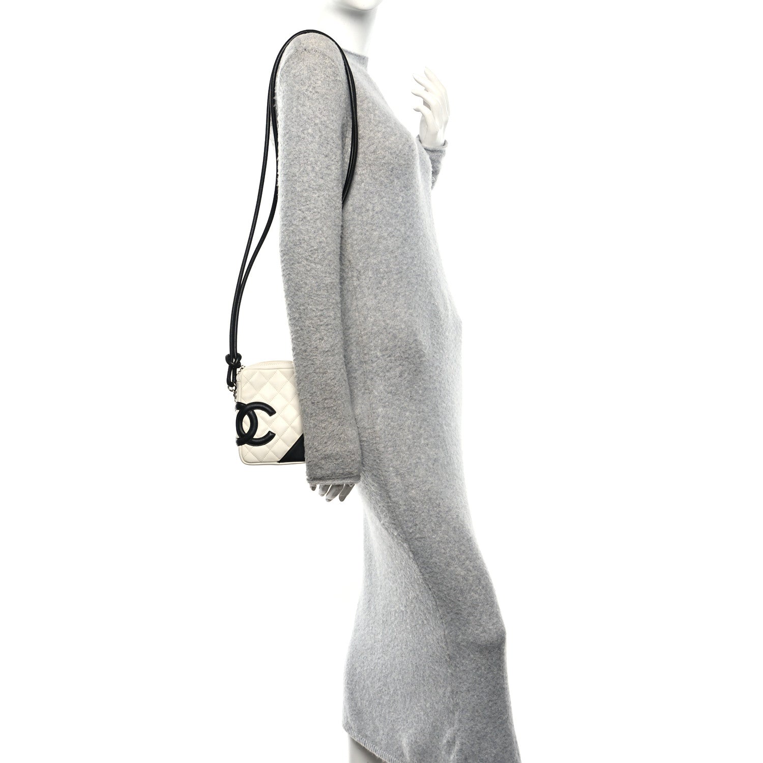 Chanel Calfskin Quilted Cambon Small Messenger White Black 2 of 10