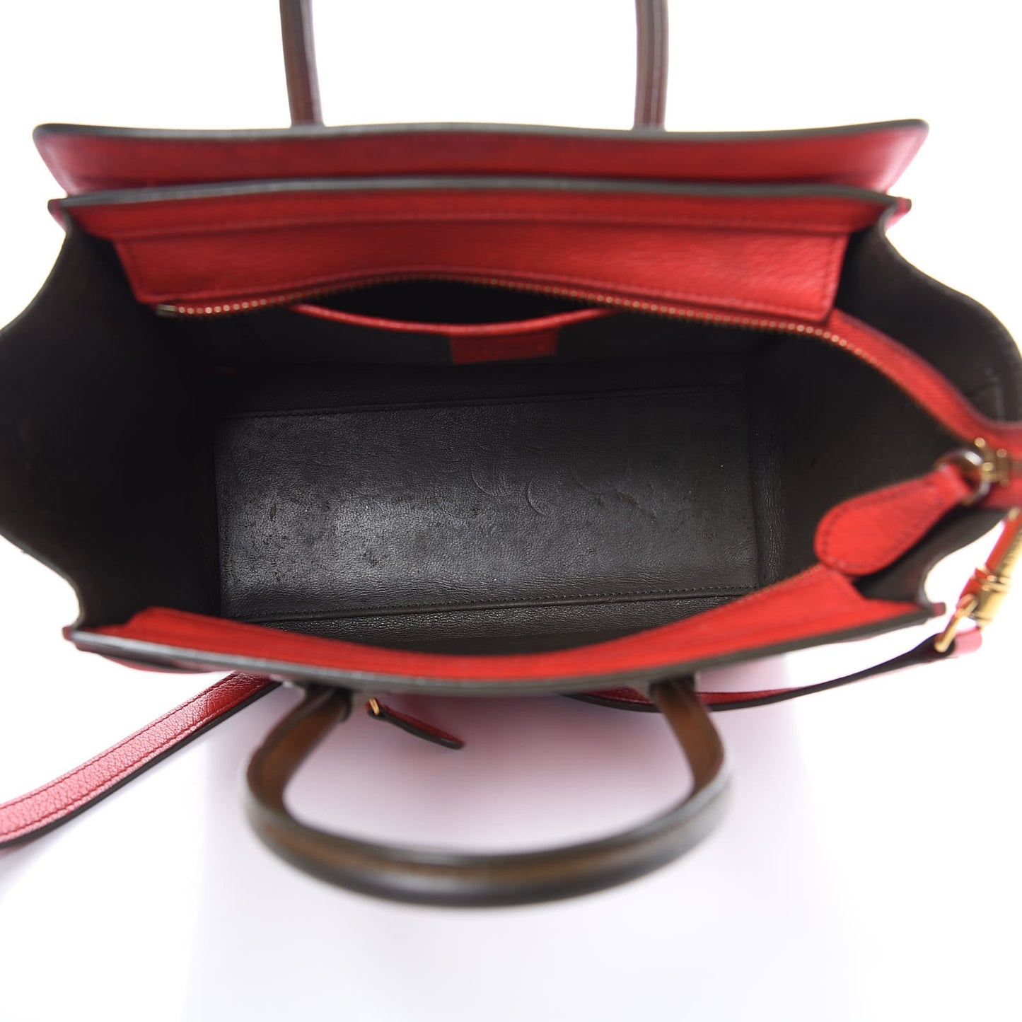 Goatskin Nano Tri-Color Luggage Red