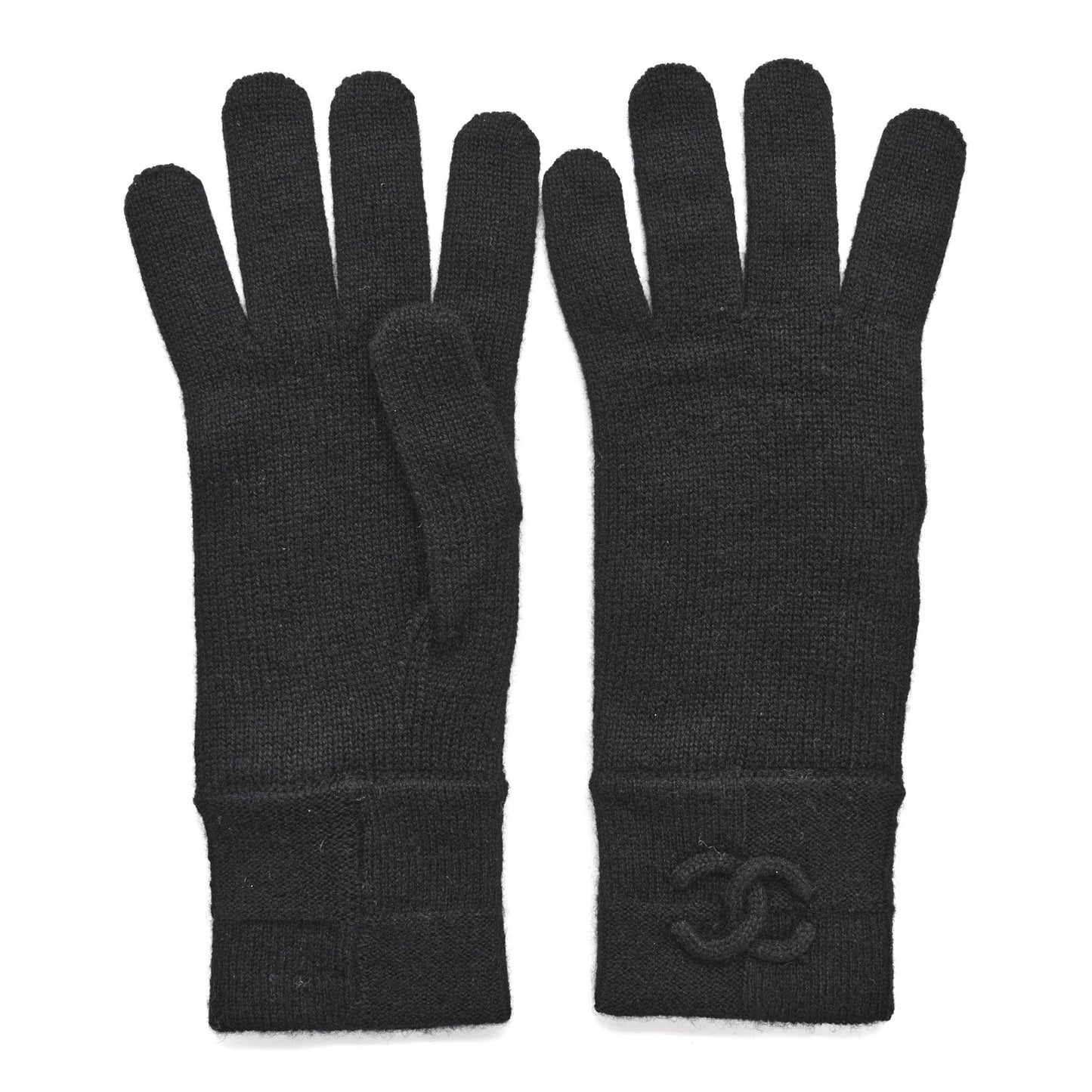 Cashmere Knit CC Gloves Black