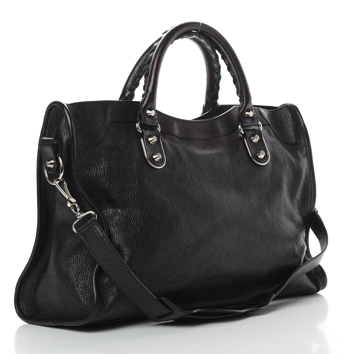 Balenciaga Chevre Silver Metallic Edge Hardware City Black 3 of 13