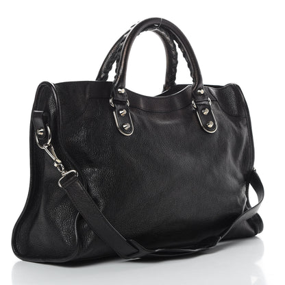 Balenciaga Chevre Silver Metallic Edge Hardware City Black 3 of 13