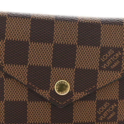 Louis Vuitton Damier Ebene Victorine Wallet Red 9 of 11