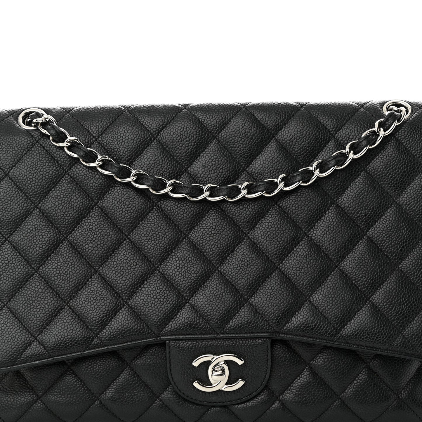 Caviar Quilted Maxi Single Flap Black