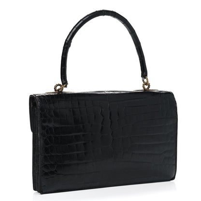 Hermes Shiny Crocodile Sac Cordeliere Black 2 of 13