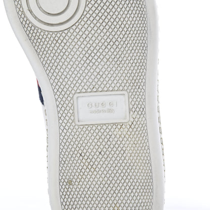 Gucci Calfskin Crystal Web Bee Embroidered Womens Ace Platform Sneakers 35.5 White 6 of 12