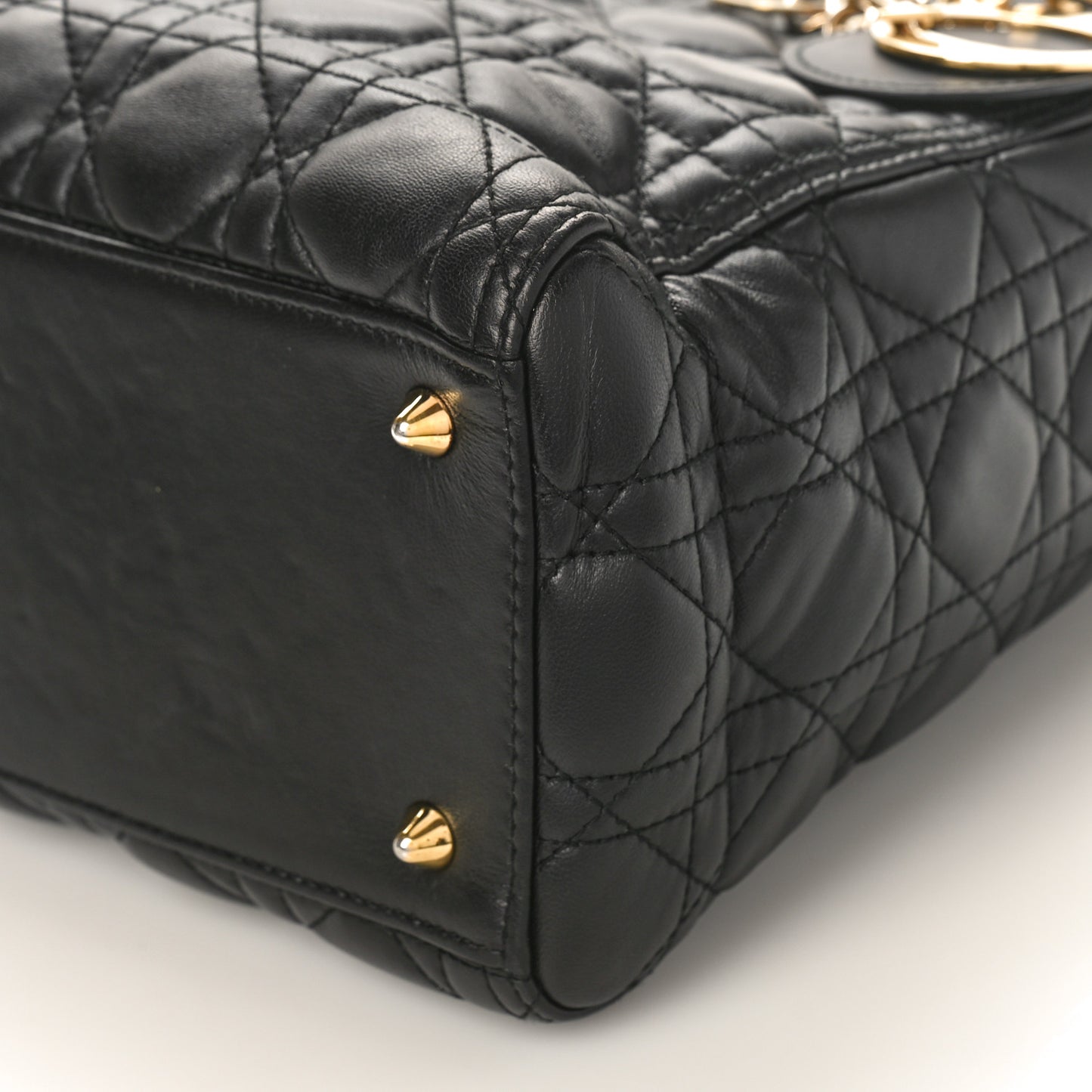Lambskin Cannage Medium Lady Dior Black