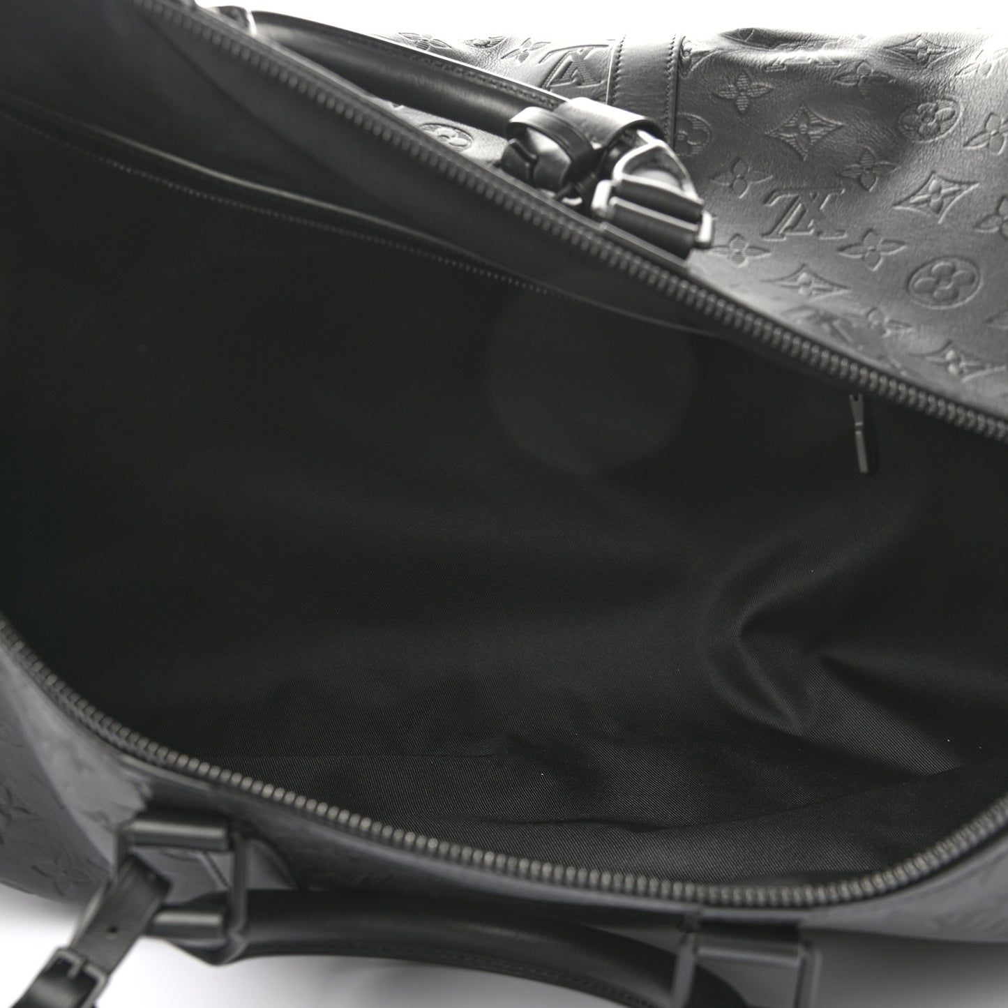 Calfskin Shadow Monogram Keepall Bandouliere 50 Black