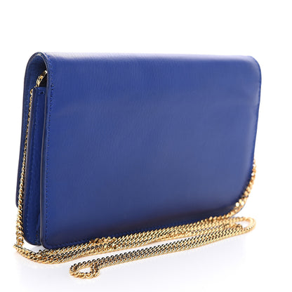 Fendi Vitello Flamingo Tube Wallet on Chain Blue Neon 2 of 9